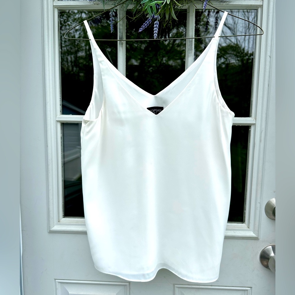 Topshop White Tank - Size 4 (EUR 36, UK 8) 🤍💕